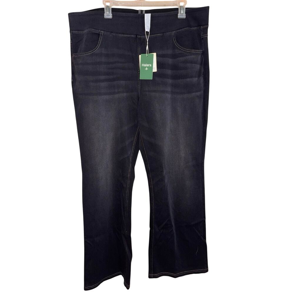 Halara Flex™ women’s plus high-waisted black casual knit denim jeans NWT (2X)